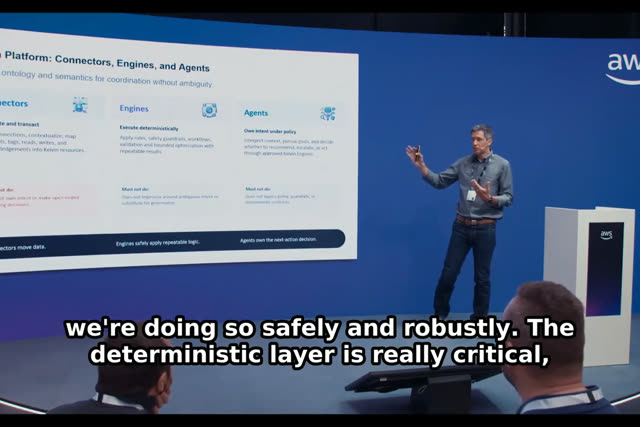 MJ Maloof presenting the Kelvin platform layers on the AWS stage